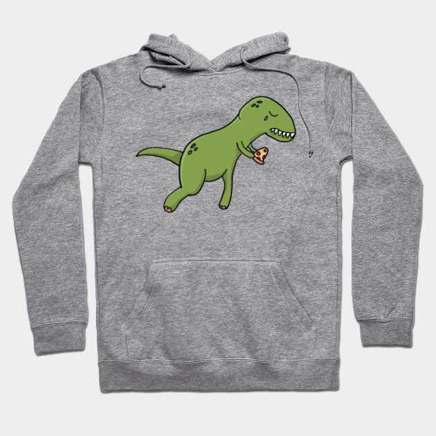 Sad T-Rex Dino with Pizza Hoodie by MedleyDesigns67